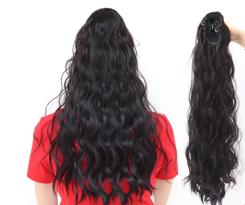 Ponytail wig Lace-up ponytail Clip-on ponytail Corn Wavy Long Ponytail Synthetic Hairpiece Wrap