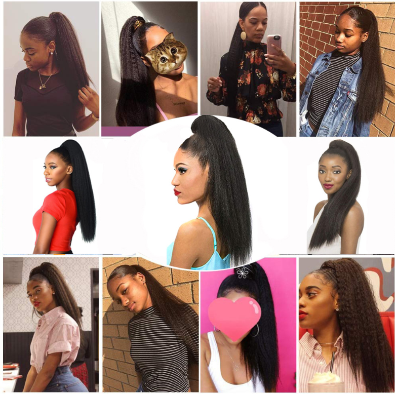 Wig ponytail Long curly ponytail YAKI Fluffy Afro Wig Ponytail African Horsetail