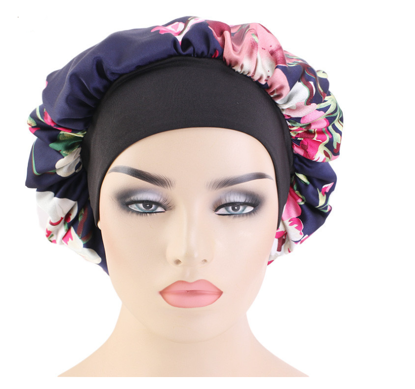 Satin turban hat sleep cap hair accessories silk hat fashion turban headwear night sleep cap brown