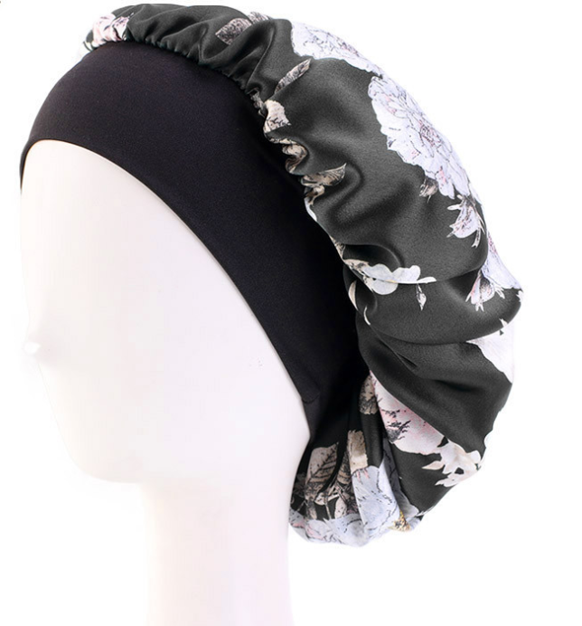 Satin turban hat sleep cap hair accessories silk hat fashion turban headwear night sleep cap brown