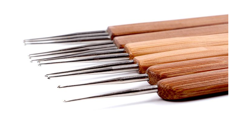 Crochet Hook For Dreadlocks Wig Needle 1/2/3 Hook Needle Hair  Tool Braider Bamboo Needle 0.5/0.75mm
