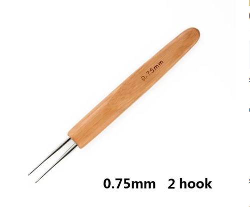 Crochet Hook For Dreadlocks Wig Needle 1/2/3 Hook Needle Hair  Tool Braider Bamboo Needle 0.5/0.75mm