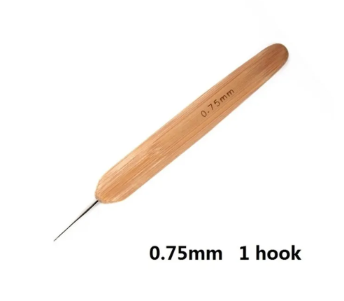 Crochet Hook For Dreadlocks Wig Needle 1/2/3 Hook Needle Hair  Tool Braider Bamboo Needle 0.5/0.75mm