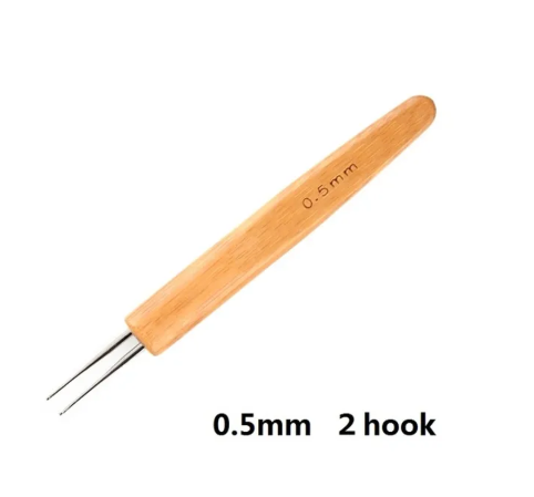 Crochet Hook For Dreadlocks Wig Needle 1/2/3 Hook Needle Hair  Tool Braider Bamboo Needle 0.5/0.75mm