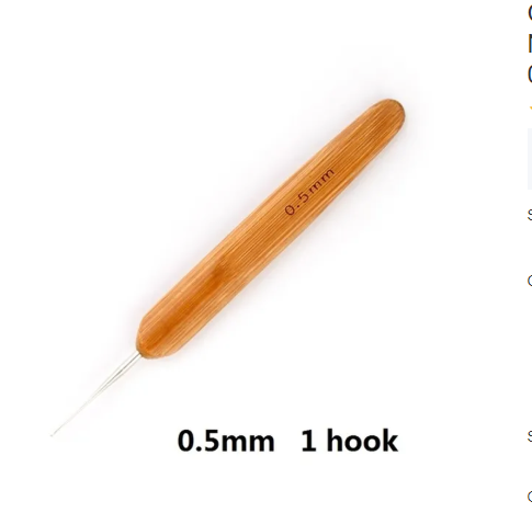 Crochet Hook For Dreadlocks Wig Needle 1/2/3 Hook Needle Hair  Tool Braider Bamboo Needle 0.5/0.75mm