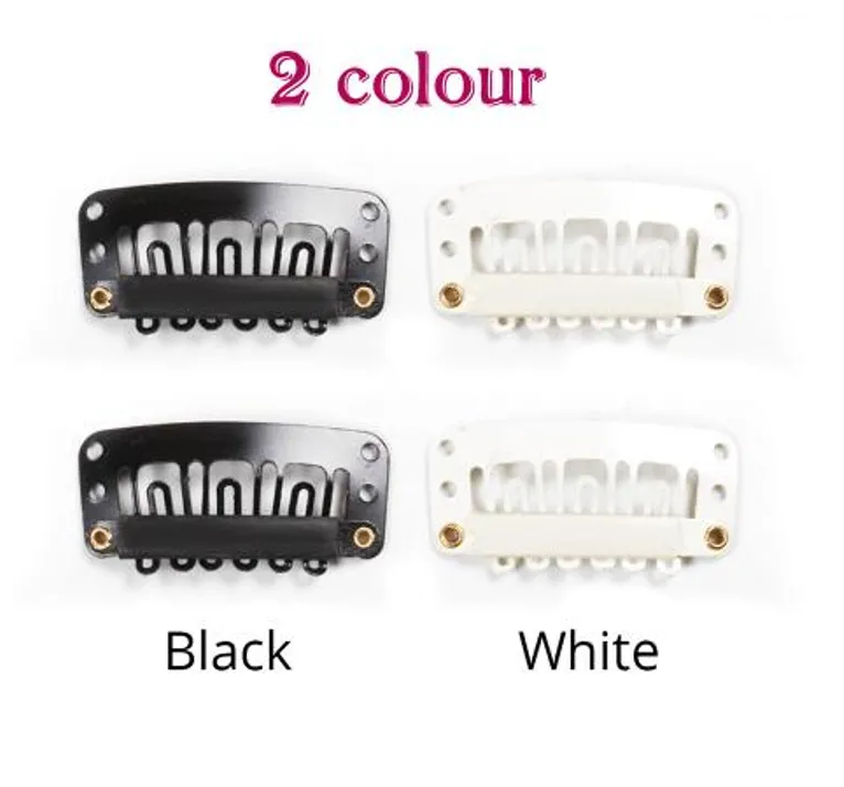 Clip In Hair Extension Wig Clips For Human Hair Bangs Snap Hair Clips For Metal Comb  Black  30 pcs