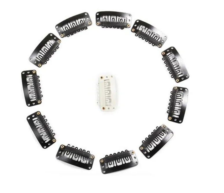 Clip In Hair Extension Wig Clips For Human Hair Bangs Snap Hair Clips For Metal Comb  Black  30 pcs