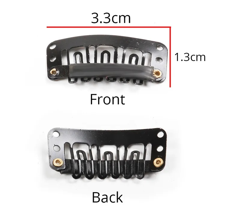 Clip In Hair Extension Wig Clips For Human Hair Bangs Snap Hair Clips For Metal Comb  Black  30 pcs