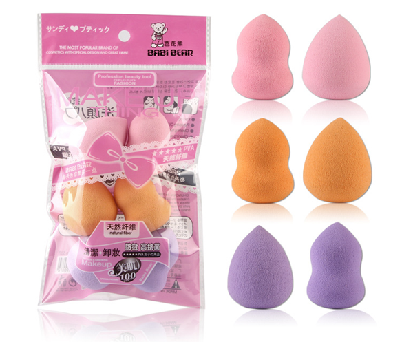 6pcs Discount soft hydrophilic makeup sponge BB cream beauty tool beauty powder puff dry and wet