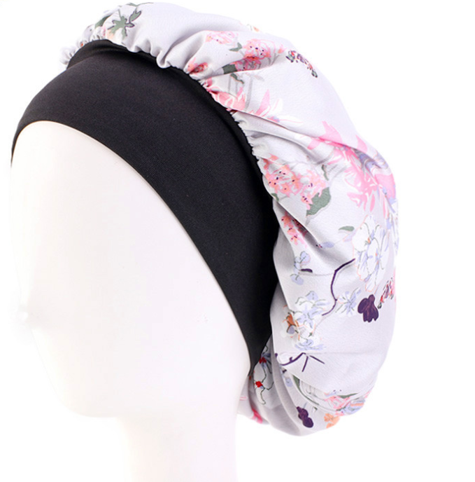 Satin turban hat sleep cap hair accessories silk hat fashion turban headwear night sleep cap brown