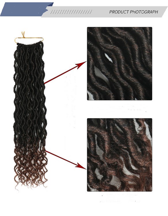 Goddess dirty braid faux locs curly crochet wig woven curly hair fashion star style