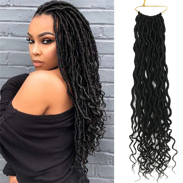 Goddess dirty braid faux locs curly crochet wig woven curly hair fashion star style