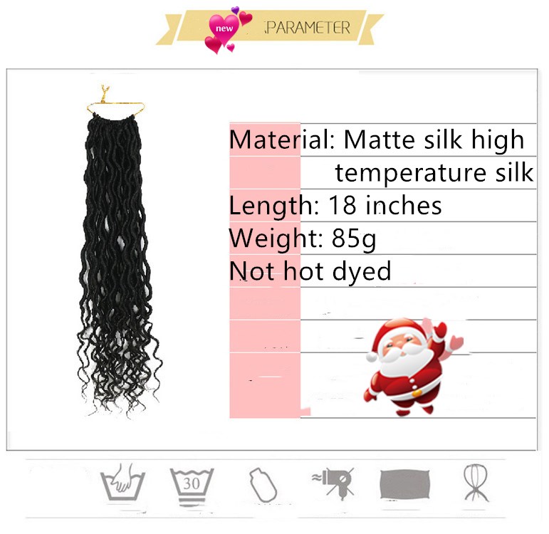 Goddess dirty braid faux locs curly crochet wig woven curly hair fashion star style