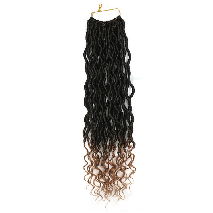 Goddess dirty braid faux locs curly crochet wig woven curly hair fashion star style