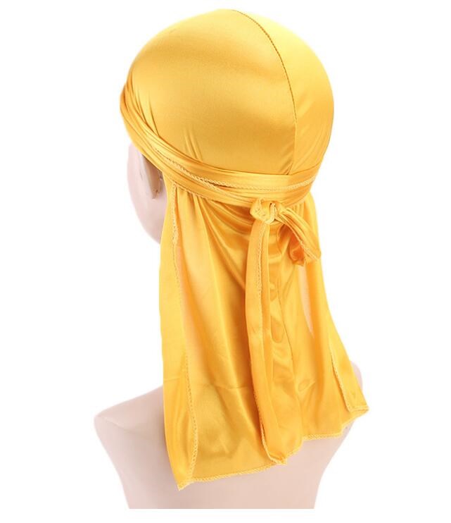 Explosive models for men and women imitation silk long tail turban hat pirate hat sleeping wig hat