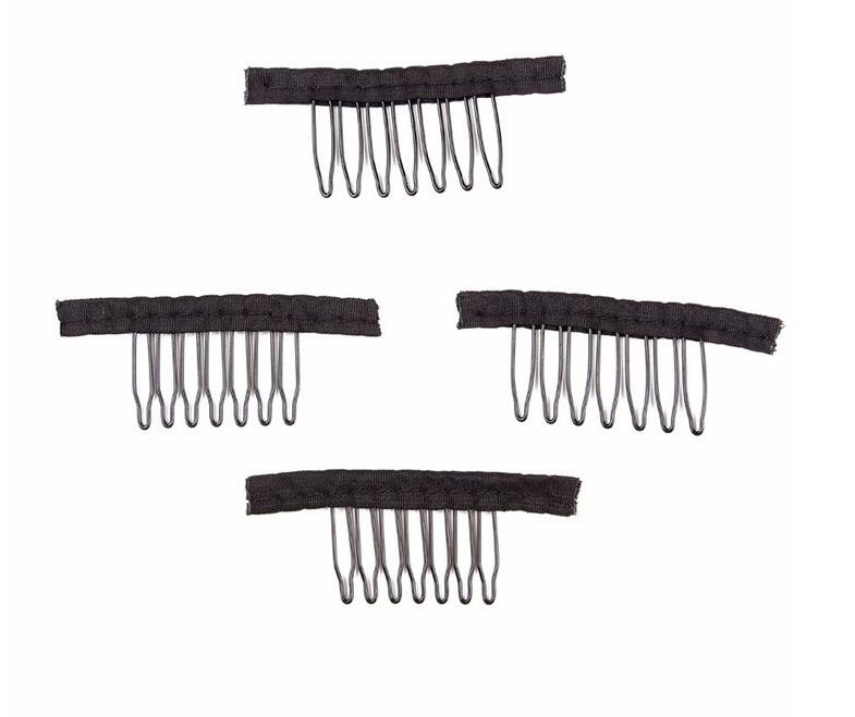 20Pcs Wigs Cap Accessories Hair Clips For Weaves Wig Lace  7 Thooth Convenient For  Wig Caps Black