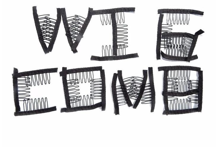 20Pcs Wigs Cap Accessories Hair Clips For Weaves Wig Lace  7 Thooth Convenient For  Wig Caps Black