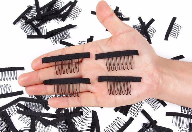 20Pcs Wigs Cap Accessories Hair Clips For Weaves Wig Lace  7 Thooth Convenient For  Wig Caps Black