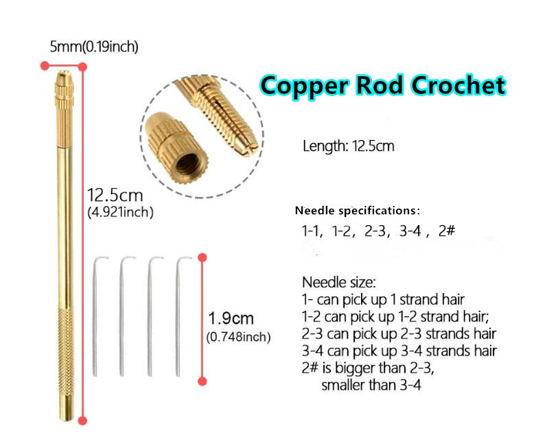 Wig extension and replacement headgear crochet Lace wig copper crochet copper crochet kit