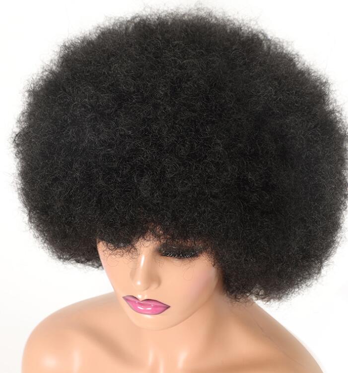 African explosive wig short curly fluffy short explosive head synthetic wig natural wig Black