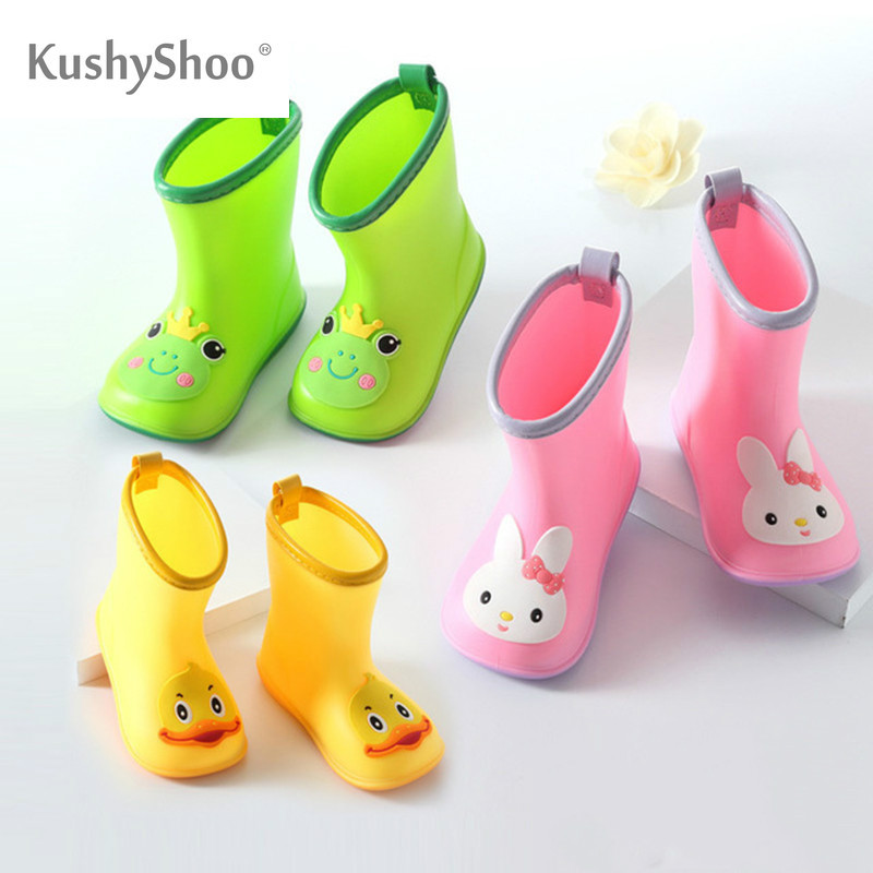 KushyShoo Classic Children&apos;s Shoes PVC Rubber Kids Baby Cartoon Shoes Water Shoes