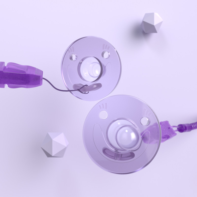 Pacifier chain flat head with baffle to prevent silicone from falling, pacify pacifier Feeding