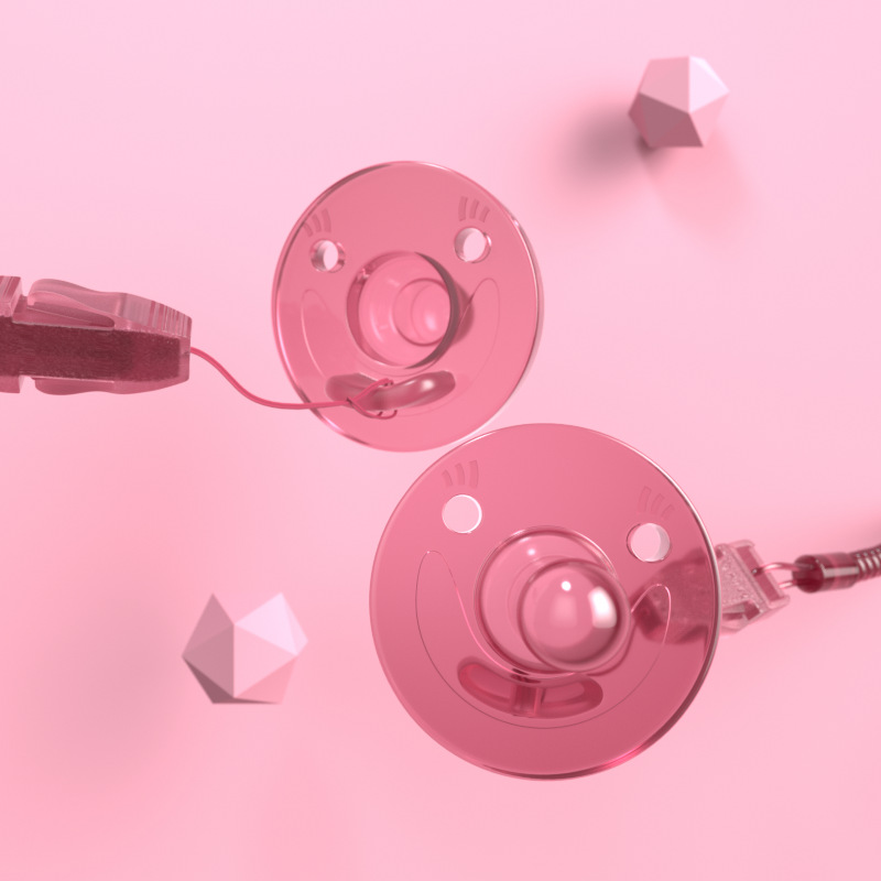 Pacifier chain flat head with baffle to prevent silicone from falling, pacify pacifier Feeding
