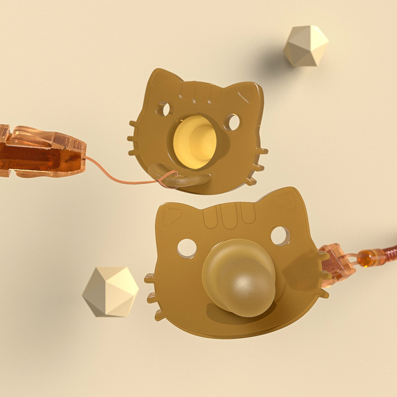 Pacifier chain flat head with baffle to prevent silicone from falling, pacify pacifier Feeding