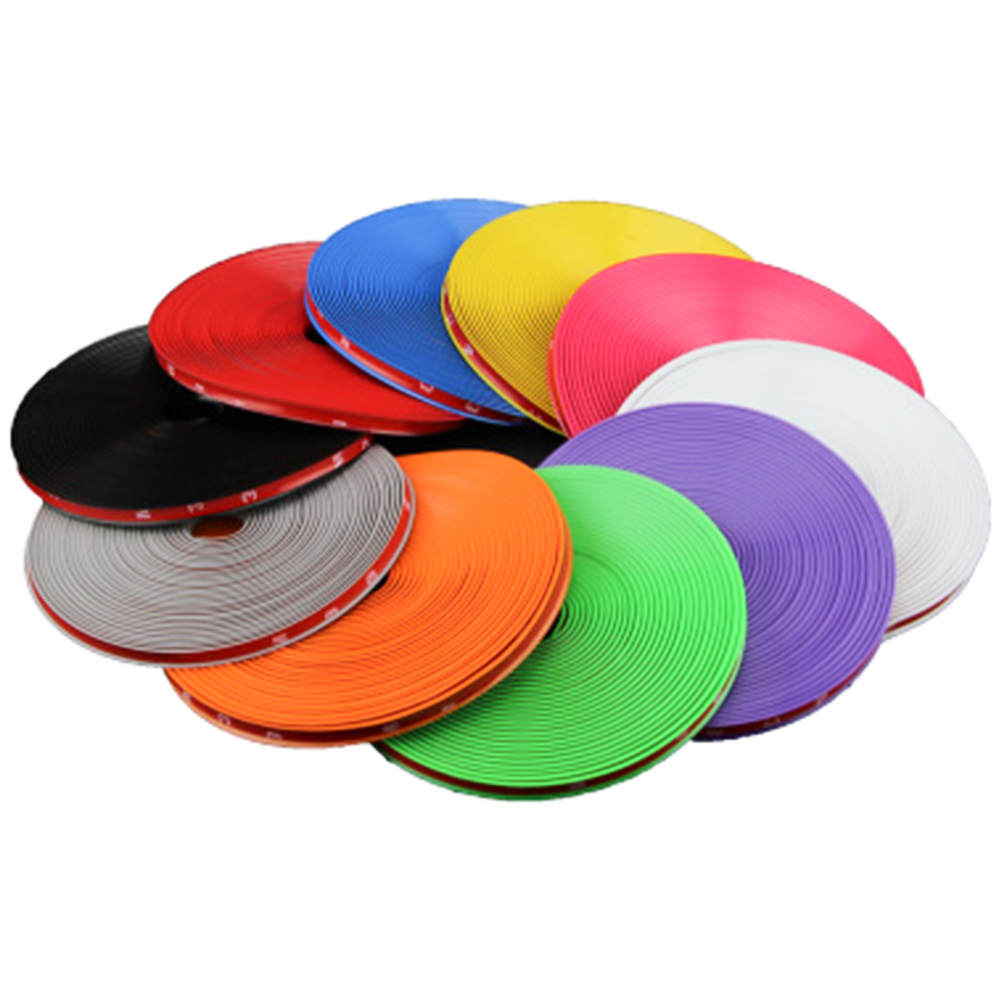 8M/Roll Car Wheel Rims Protector Decor Strip Rubber Moulding Rimblades Car Exterior Accessories