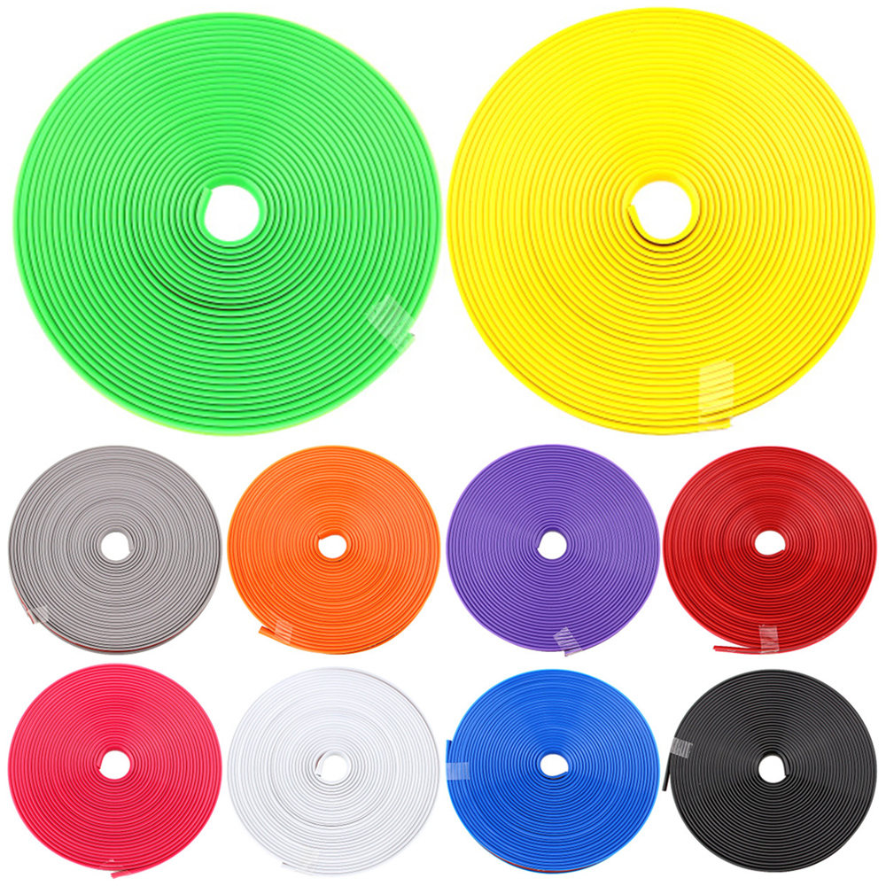 8M/Roll Car Wheel Rims Protector Decor Strip Rubber Moulding Rimblades Car Exterior Accessories