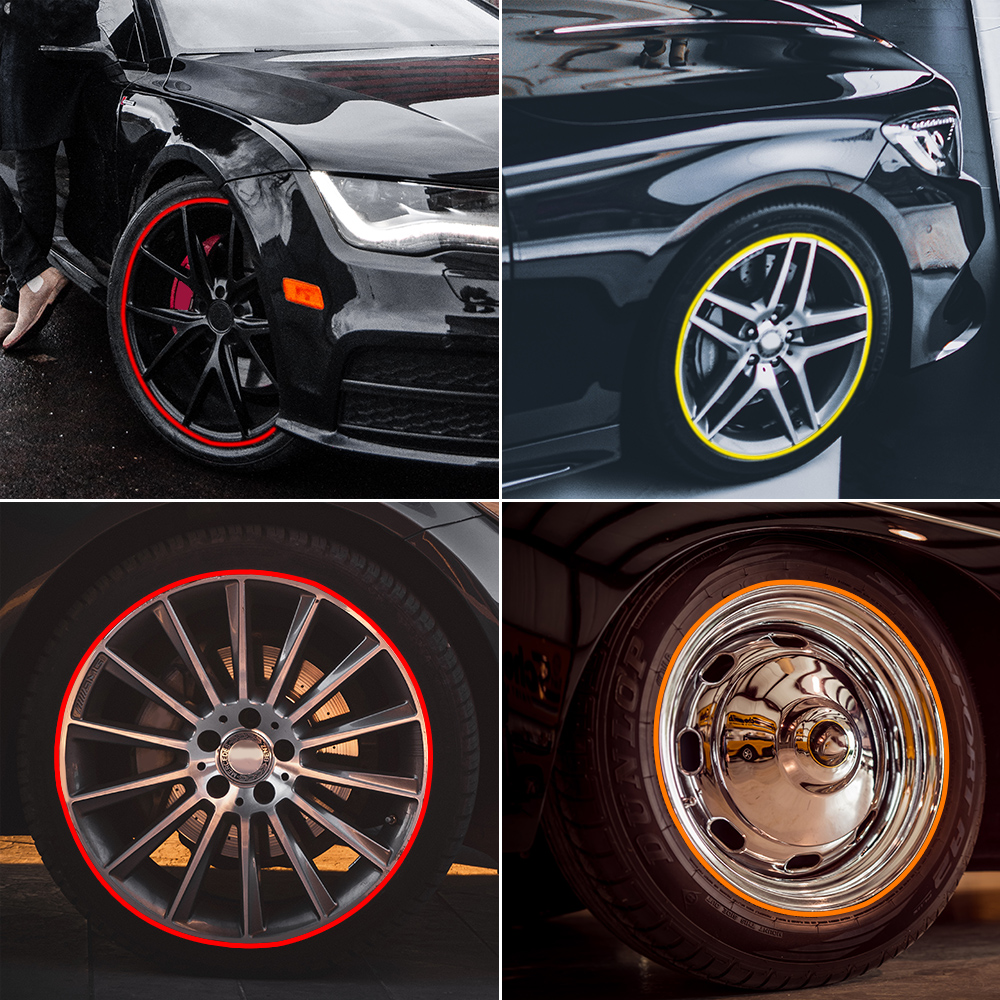 8M/Roll Car Wheel Rims Protector Decor Strip Rubber Moulding Rimblades Car Exterior Accessories