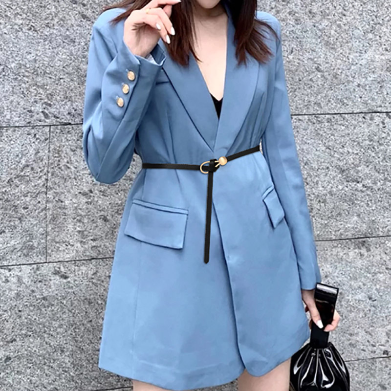 Luxury Brand Women Belts Thin Golden Buckle PU Leather Strap For Dress Trousers Belts