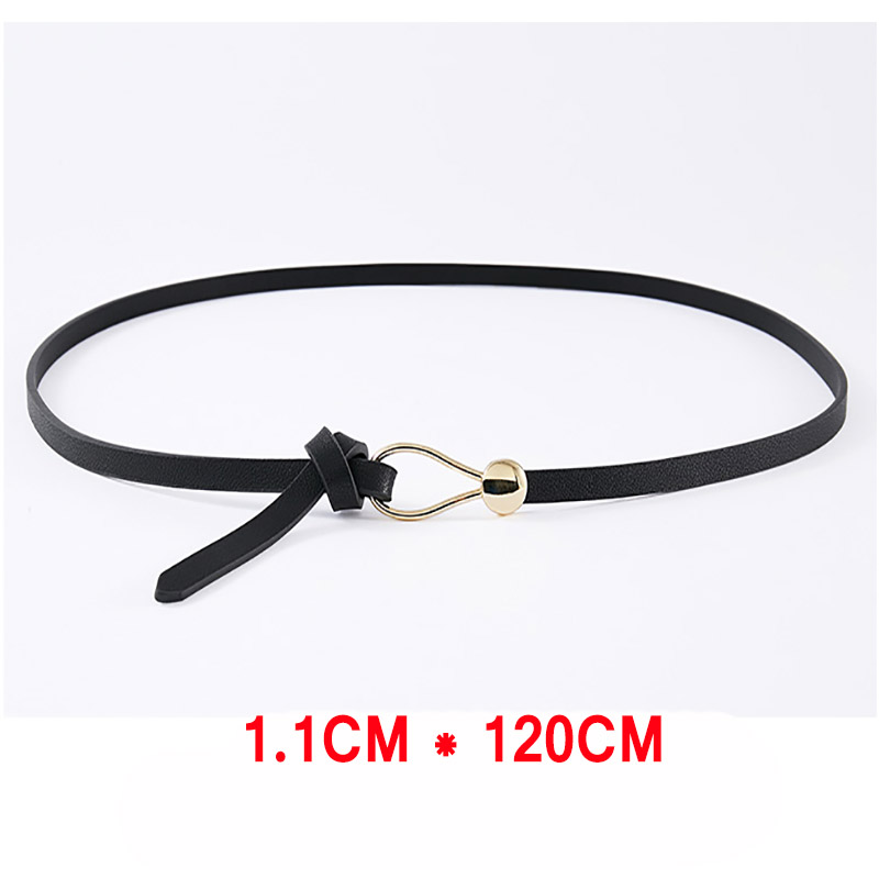 Luxury Brand Women Belts Thin Golden Buckle PU Leather Strap For Dress Trousers Belts