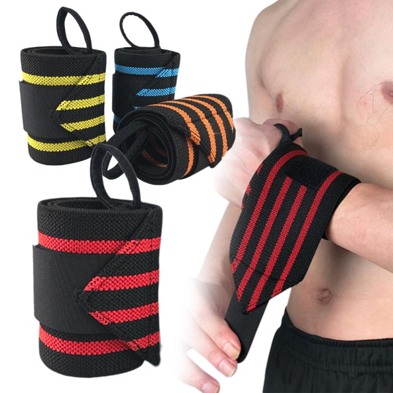 1Pcs Gym Fitness Weightlifting Bracers Powerlifting Wristband Support Elastic  Sports Accessories