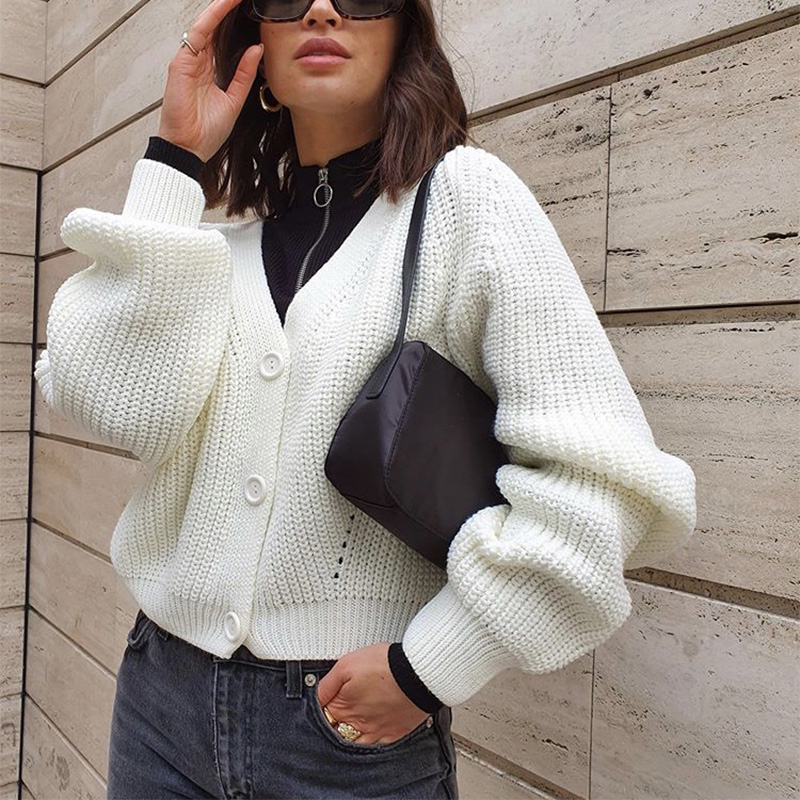Solid Casual Oversize Warm Knitted Cardigan Women 2020 Autumn New Long Sleeve Sweaters & Cardigans