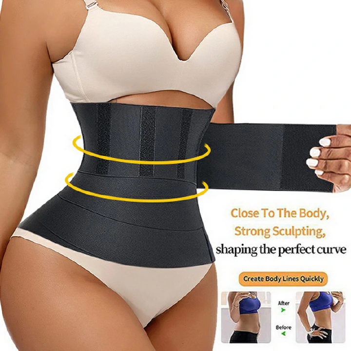 Waist Trainer Shapewear Belt Women Slimming Tummy Wrap Waist Trimmer Belt Postpartum Reductive Lingerie Black