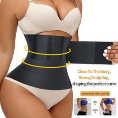 Waist Trainer Shapewear Belt Women Slimming Tummy Wrap Waist Trimmer Belt Postpartum Reductive Lingerie Black Black 4m