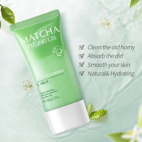 Matcha Peeling Gel 60g Gentle Oil Control Body Face Scrub Cleansing Pores Treatment Acne Remove Skin Care