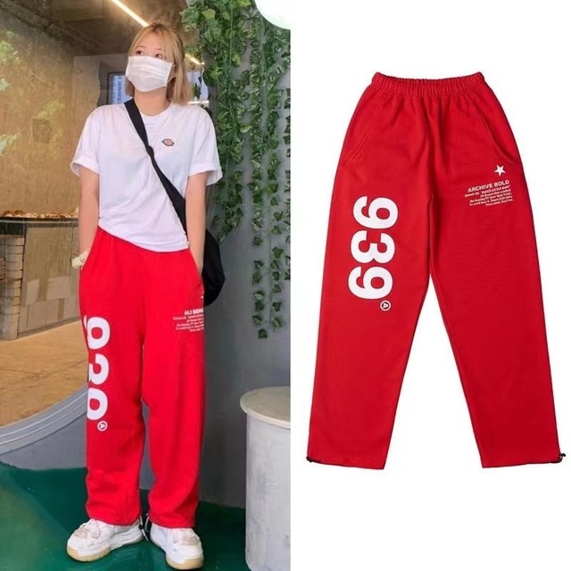 Oversized Text Women pants Black Jogging Sweatpants Women for pants Baggy Sports Pants Jogger High Waist  Trousers & Leggings