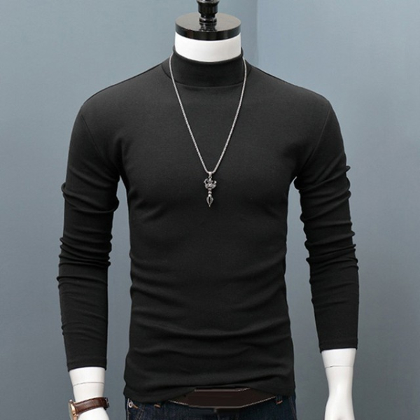 Men's Half High Collar Long Sleeve Men's Bottoming Shirt T-shirt Long Sleeve Autumn And  Sweatshirts, Cardigans & Hoodies