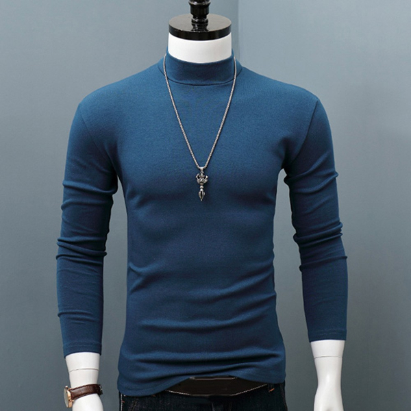 Men's Half High Collar Long Sleeve Men's Bottoming Shirt T-shirt Long Sleeve Autumn And  Sweatshirts, Cardigans & Hoodies