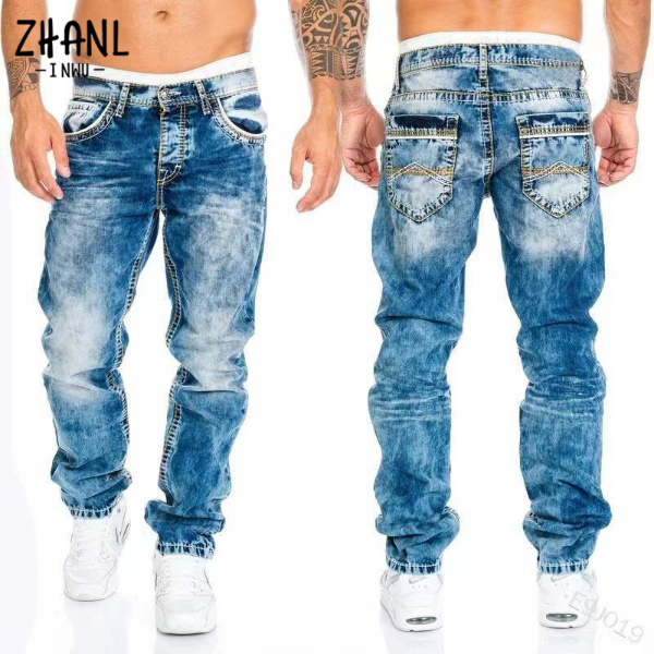 Trousers  Straight Jeans Man Vintage Wash Denim pants Spring Summer Boyfriend baggy Jeans men Streetwear Cacual Designer Cowboy Trousers