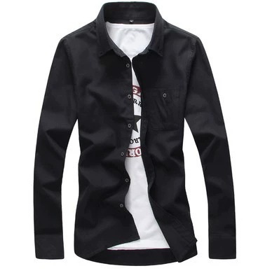 Solid cotton youth long sleeve shirt casual men's oxford spinning shirts