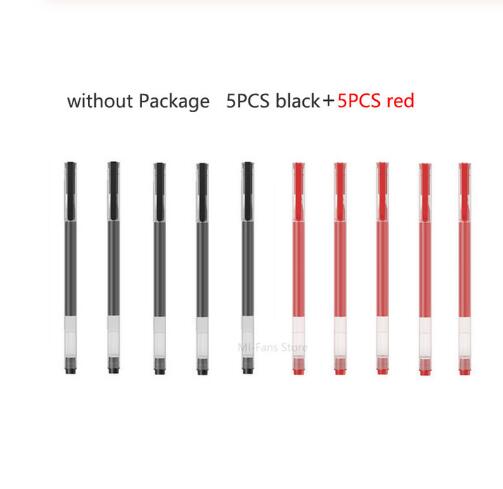10PCS Xiaomi Super Durable Writing Sign Pen 0.5mm Gel Signing Smooth Red Black Ink Ballpoint Pen