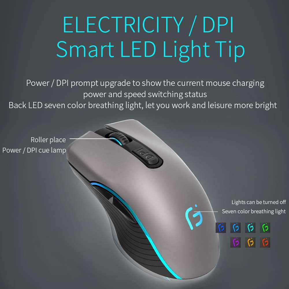 Dual Band 2.4G Wireless/Bluetooth Mouse RGB Light Ergonomic Optical Mice for IOS/Andriod/Windows