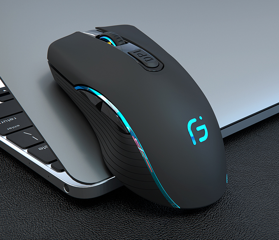Dual Band 2.4G Wireless/Bluetooth Mouse RGB Light Ergonomic Optical Mice for IOS/Andriod/Windows