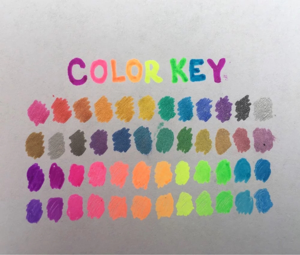 48Pcs Gel Pen Waterproof Ballpoint Highlighter Color gel Glitter Metallic pens Coloring Painting Drawing