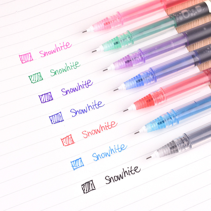 12PCS School Office Stationeries Super Durable Writing Sign Pen 0.5mm Gel Ink Ballpoint Pen