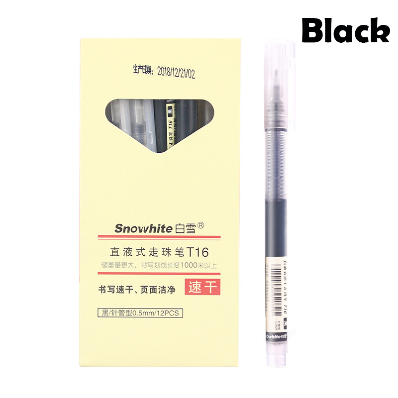 12PCS School Office Stationeries Super Durable Writing Sign Pen 0.5mm Gel Ink Ballpoint Pen