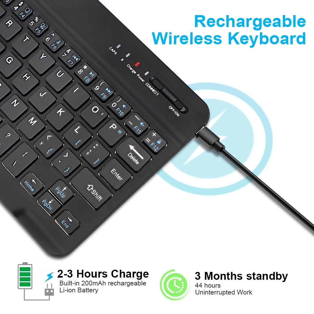 Mini Bluetooth Wireless Keyboard For ipad Phone Tablet Rechargeable Portable keyboard For Android ios Windows